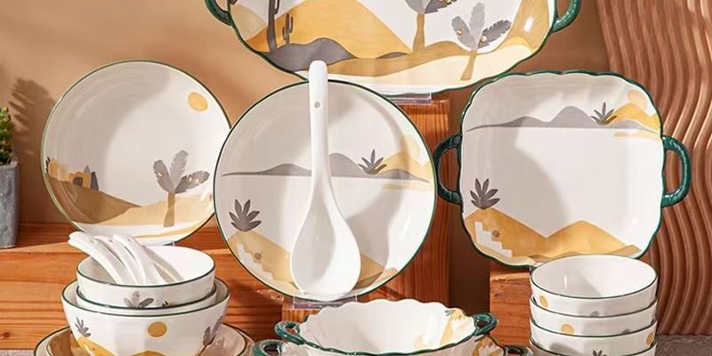 Elegant European-style ceramic dinner sets crockery for home