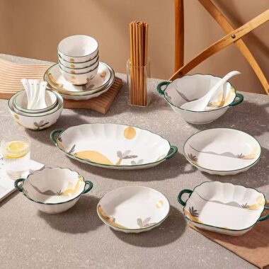 Elegant European-style ceramic dinner sets crockery for home