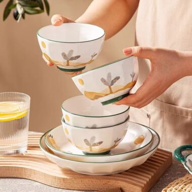 Elegant European-style ceramic dinner sets crockery for home