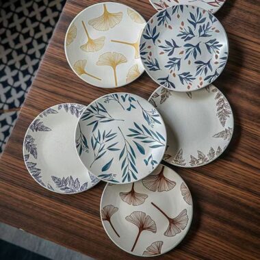 Elegant floral ceramic plates and dishes crockery