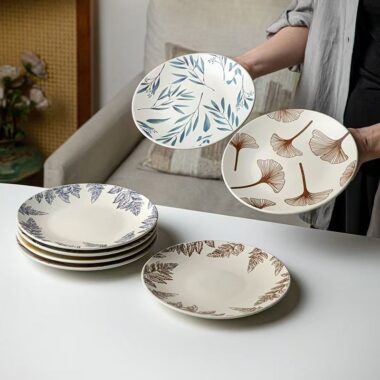 Elegant floral ceramic plates and dishes crockery