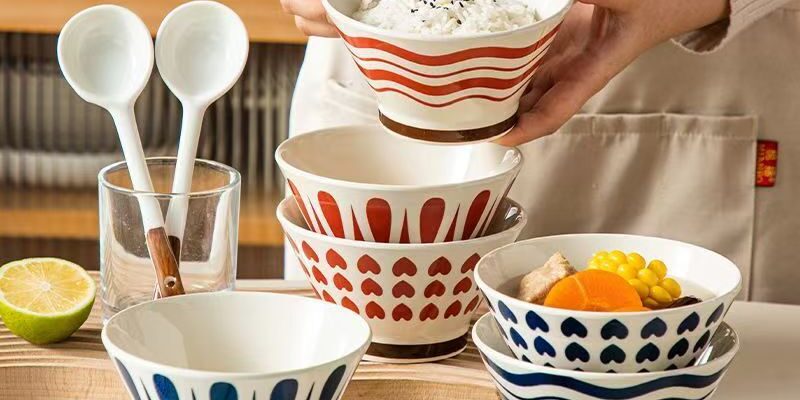 Elegant elevated footed ceramic bowls crockery for home