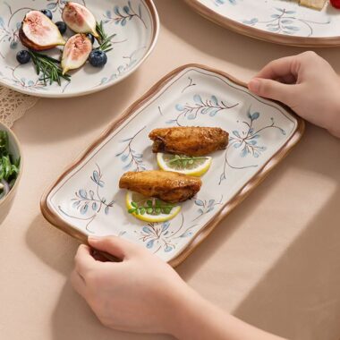 French vintage orchid ceramic dinner sets crockery for homes