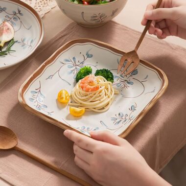 French vintage orchid ceramic dinner sets crockery for homes