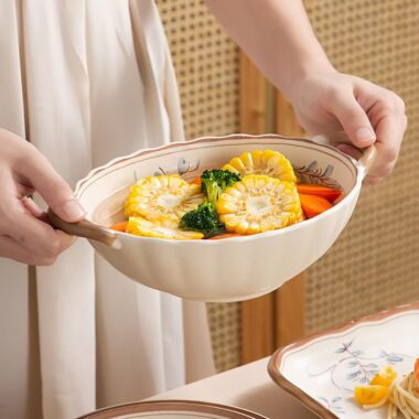 French vintage orchid ceramic dinner sets crockery for homes