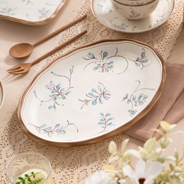 French vintage orchid ceramic dinner sets crockery for homes