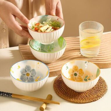 Fresh hand-painted home ceramic rice soup salad bowls crockery