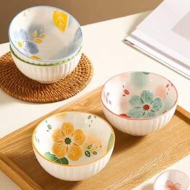 Fresh hand-painted home ceramic rice soup salad bowls crockery