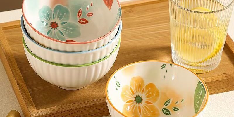 Fresh hand-painted home ceramic rice soup salad bowls crockery