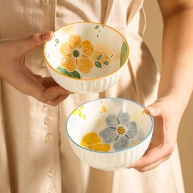 Fresh hand-painted home ceramic rice soup salad bowls crockery