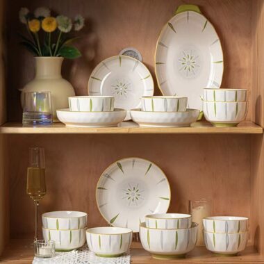 Fresh underglaze ceramic dinner sets crockery for home