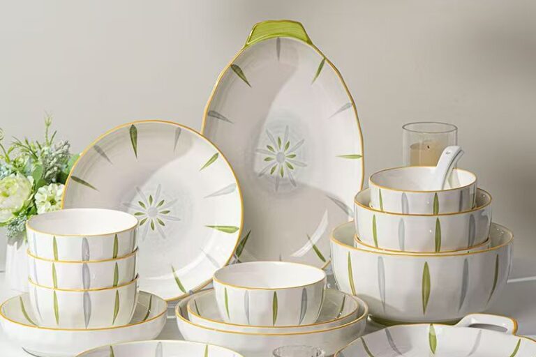 Fresh underglaze ceramic dinner sets crockery for home