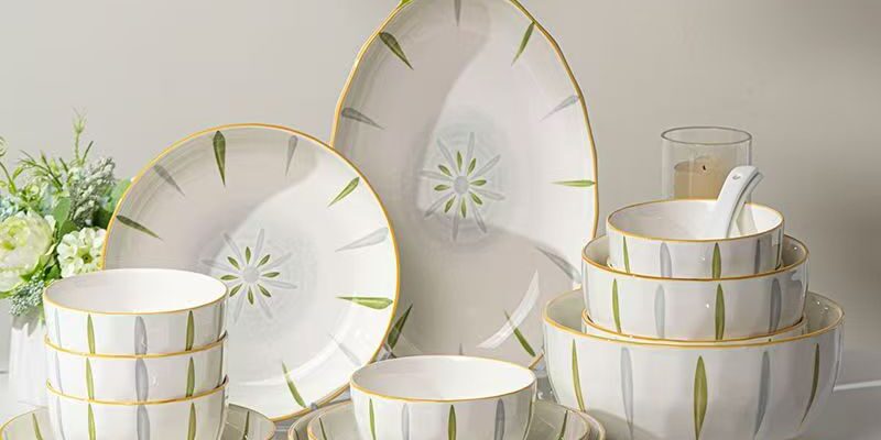 Fresh underglaze ceramic dinner sets crockery for home