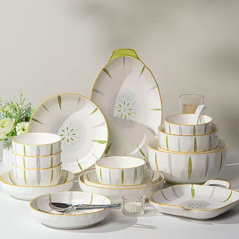 Fresh underglaze ceramic dinner sets crockery for home