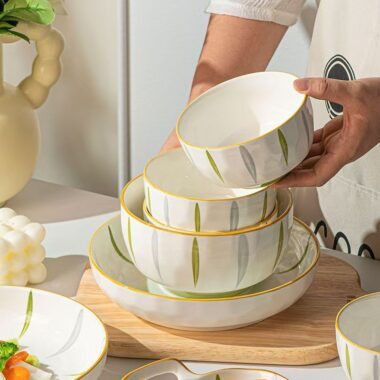 Fresh underglaze ceramic dinner sets crockery for home