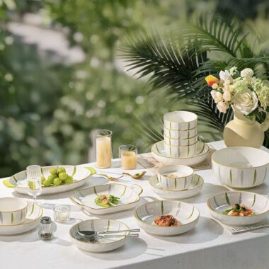 Fresh underglaze ceramic dinner sets crockery for home
