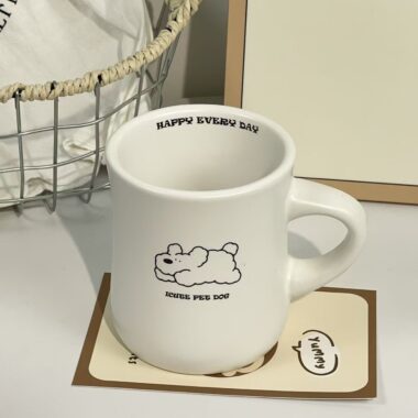 Korean-style frosted puppy ceramic coffee mugs crockery