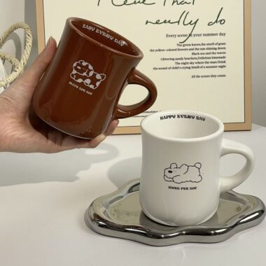 Korean-style frosted puppy ceramic coffee mugs crockery