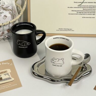 Korean-style frosted puppy ceramic coffee mugs crockery