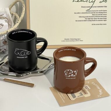 Korean-style frosted puppy ceramic coffee mugs crockery