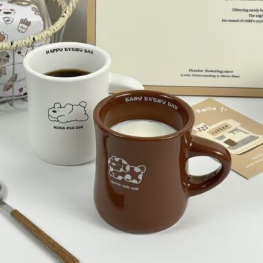 Korean-style frosted puppy ceramic coffee mugs crockery