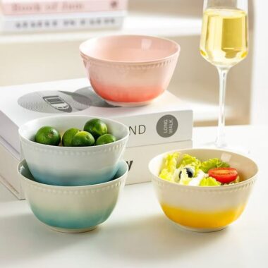 Gradient underglaze ceramic bowls crockery for home use