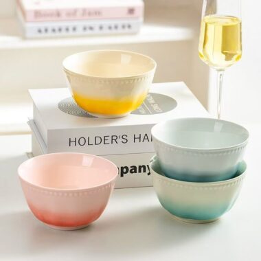 Gradient underglaze ceramic bowls crockery for home use