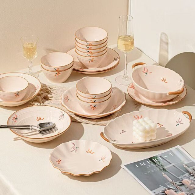 High-aesthetic underglaze crockery dinner sets for home