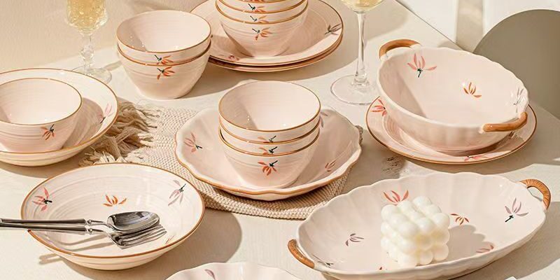 High-aesthetic underglaze crockery dinner sets for home