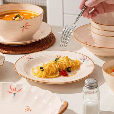 High-aesthetic underglaze crockery dinner sets for home