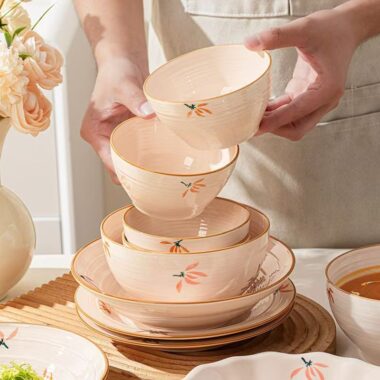 High-aesthetic underglaze crockery dinner sets for home