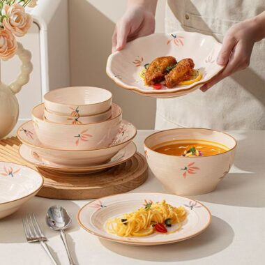 High-aesthetic underglaze crockery dinner sets for home