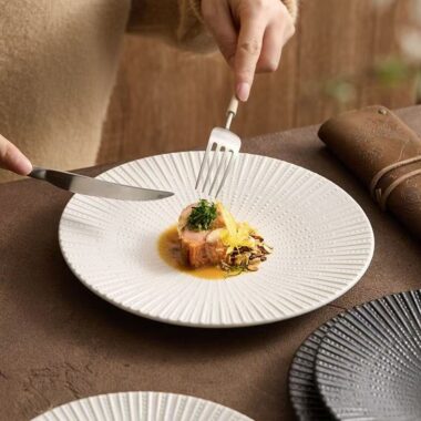 Irregular luxury French ceramic plates & dishes crockery
