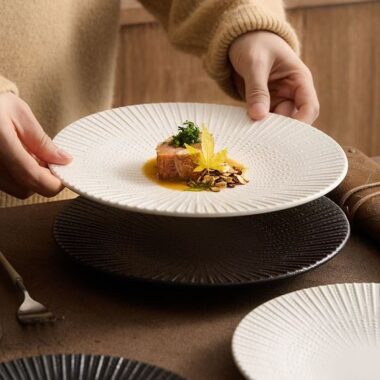Irregular luxury French ceramic plates & dishes crockery