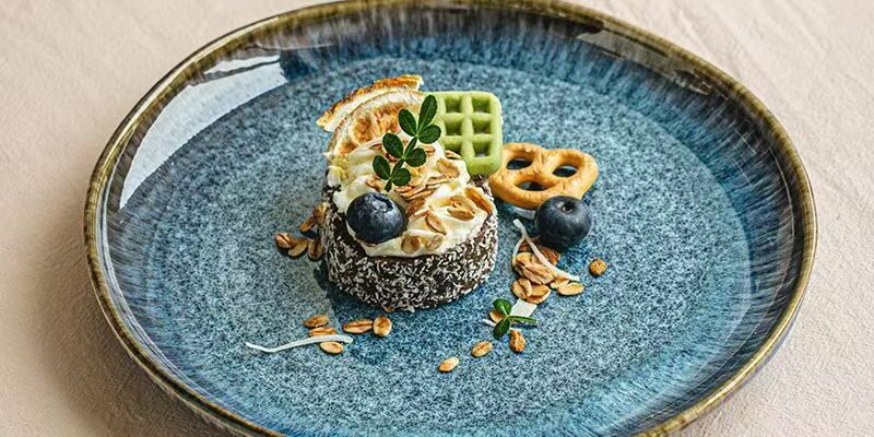 Japanese irregular ceramic steak plates & dishes crockery