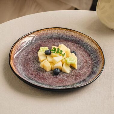 Japanese irregular ceramic steak plates & dishes crockery