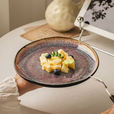 Japanese irregular ceramic steak plates & dishes crockery