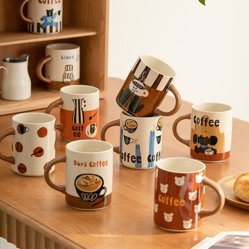 Large ceramic breakfast milk coffee cups & mugs crockery