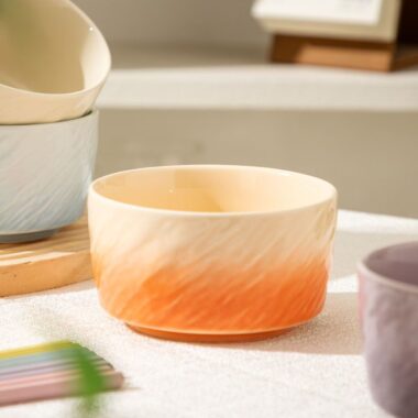 Cream-style luxury ceramic bowls crockery for home dining