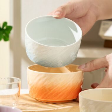 Cream-style luxury ceramic bowls crockery for home dining