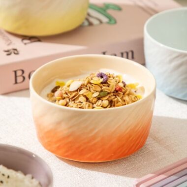 Cream-style luxury ceramic bowls crockery for home dining