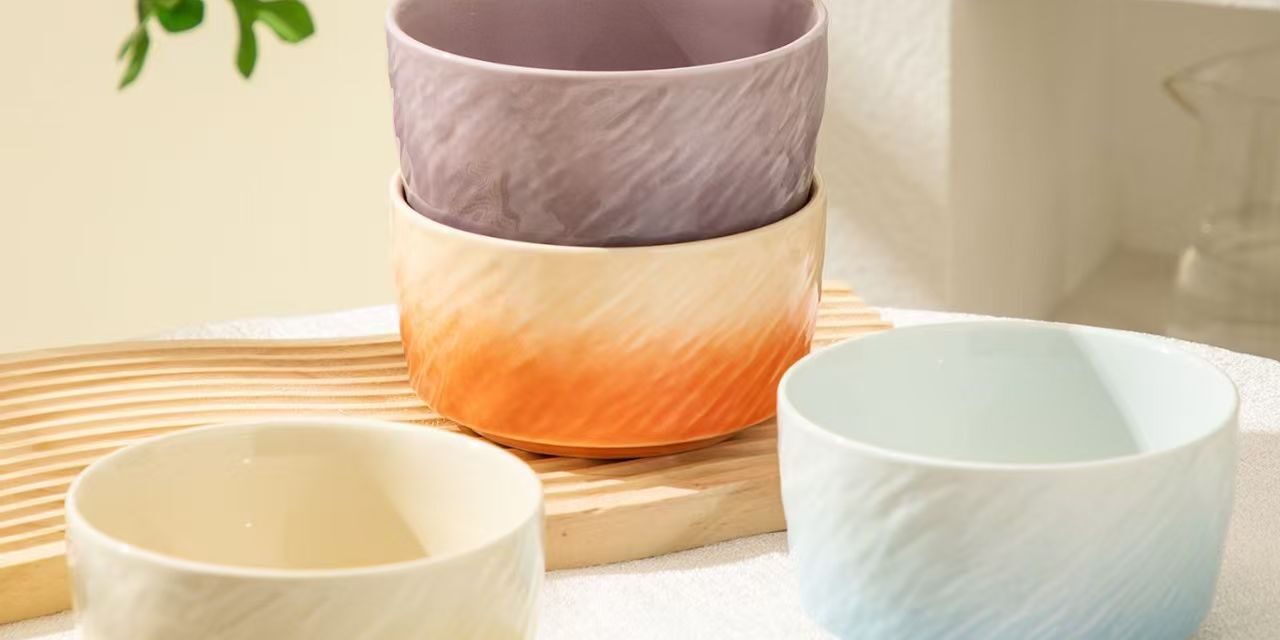 Cream-style luxury ceramic bowls crockery for home dining