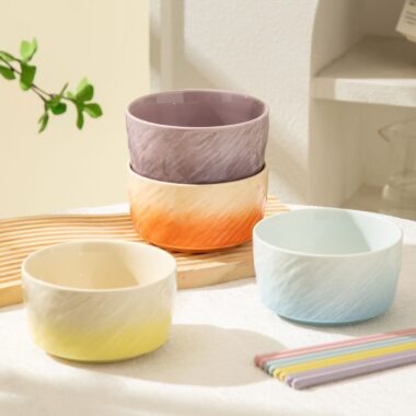 Cream-style luxury ceramic bowls crockery for home dining