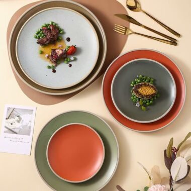 Matte ceramic steak pasta salad plates & dishes crockery
