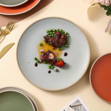 Matte ceramic steak pasta salad plates & dishes crockery