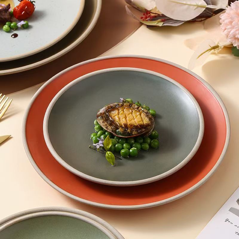 Matte ceramic steak pasta salad plates & dishes crockery