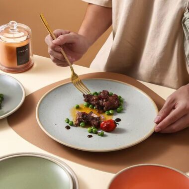 Matte ceramic steak pasta salad plates & dishes crockery
