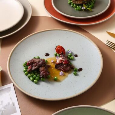 Matte ceramic steak pasta salad plates & dishes crockery