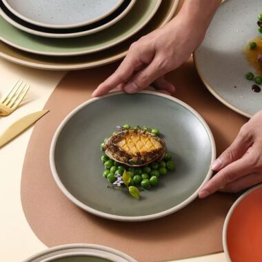Matte ceramic steak pasta salad plates & dishes crockery