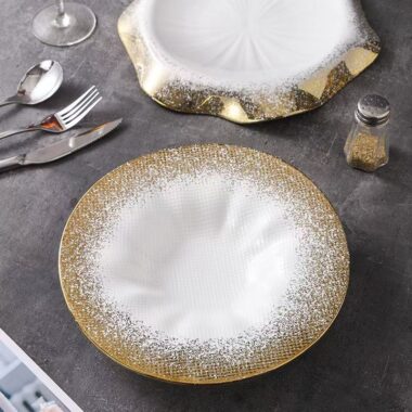 Nordic gold stone matte steak plates & dishes crockery